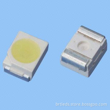 White SMD 3528 LED Chips, PLCC-2 Package, 3.5x2.8x1.9mm, High Lumens 20-27lm